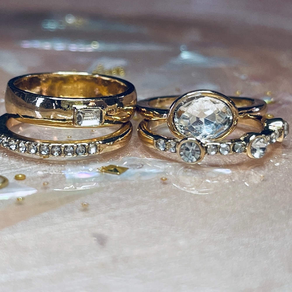 Rhinestone Stackable Ring Set - Picture 4 of 12